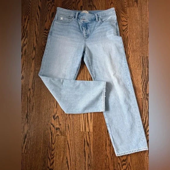 Madewell light wash low slung straight jeans asymmetrical 29 - Picture 7 of 10